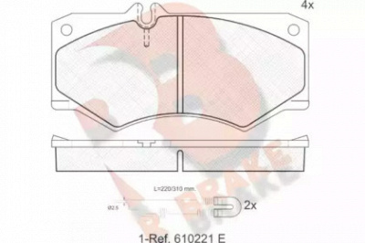R BRAKE rb0405113 -  Комплект тормозных колодок, дисковый тормоз